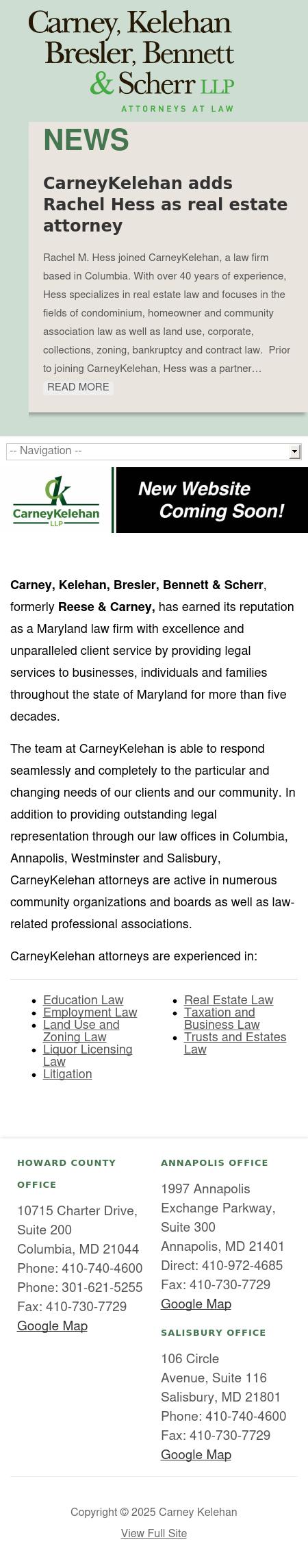 Carney, Kelehan, Bresler, Bennett and Scherr, LLP - Columbia MD Lawyers